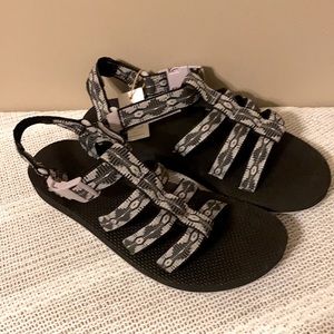 😍 FINAL SALE MENS TEVA CUSHIONED SPORT WALKING SANDALS BLACK GRAY SIZE 9-10